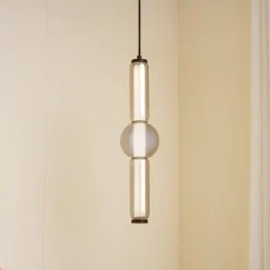 LED hanglamp Savete, rookgrijs, glas, Ø 12 cm