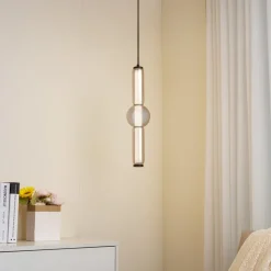 LED hanglamp Savete, rookgrijs, glas, Ø 12 cm