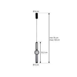 LED hanglamp Savete, rookgrijs, glas, Ø 12 cm