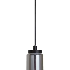 LED hanglamp Savete, rookgrijs, glas, Ø 12 cm
