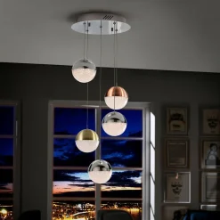 LED hanglamp Sphere, multicolour, 5-lamps