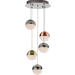 LED hanglamp Sphere, multicolour, 5-lamps