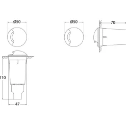 LED inbouwlamp Aldo 1L zwart/helder 3.000K