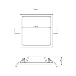 LED inbouwlamp Alya wit 12x12cm 3.000 K