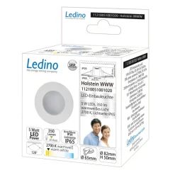 LED inbouwlamp Holstein IP65, 116° star, wit