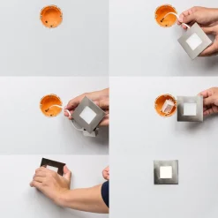 LED inbouwlamp voor inbouwdozen, zilver