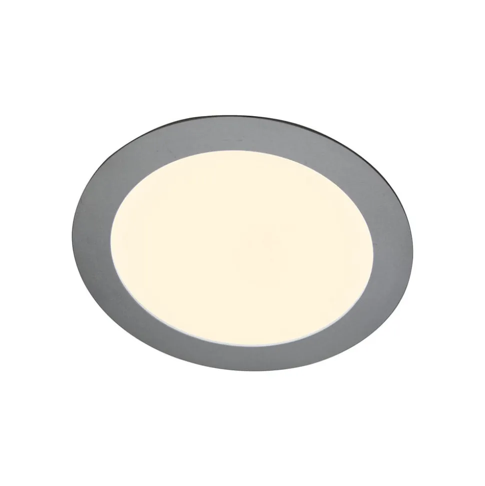 LED inbouwpaneel Justus, Ø 14,5 cm, zilver, IP44