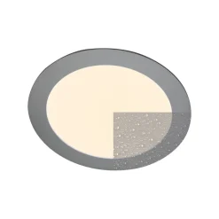 LED inbouwpaneel Justus, Ø 14,5 cm, zilver, IP44