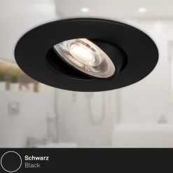 LED inbouwspot 7602 3er IP65 3.000 K zwart