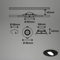 LED inbouwspot 7597 3er IP65 4.000 K zwart