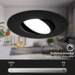 LED inbouwspot 7597 3er IP65 4.000 K zwart