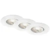 LED inbouwspot 7602 3er IP65 3.000 K wit