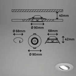 LED inbouwspot 7597 3er IP65 4.000 K mat chroom