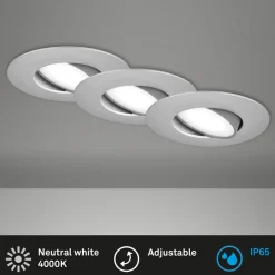 LED inbouwspot 7597 3er IP65 4.000 K mat chroom
