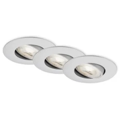 LED inbouwspot 7602 3er IP65 3.000 K mat chroom