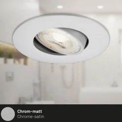 LED inbouwspot 7602 3er IP65 3.000 K mat chroom