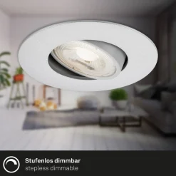 LED inbouwspot 7602 3er IP65 3.000 K mat chroom