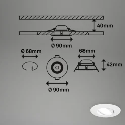 LED inbouwspot 7597 3er IP65 4.000 K wit