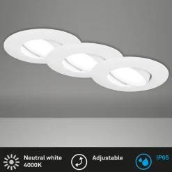 LED inbouwspot 7597 3er IP65 4.000 K wit