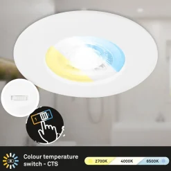 LED inbouwspot 7605 IP44 3 per set CTS wit