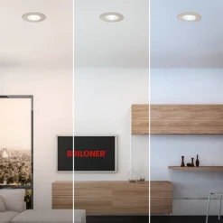 LED inbouwspot 7605 IP44 3 per set CTS mat nikkel