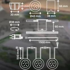 LED inbouwspot 3916032 IP67 12 V 3-delige startset Ø 4,5cm pot