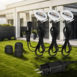 LED inbouwspot 3922034, IP65, 12 V, startset van 3, Ø 3,5 cm