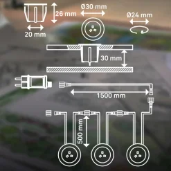 LED inbouwspot 3912032 IP67 12V 3x startersset Ø3cm roestvrij staal