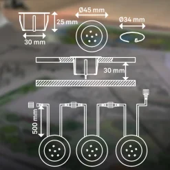 LED inbouwspot 3915032 IP67 12V 3x verlenging 4,5cm roestvrij staal