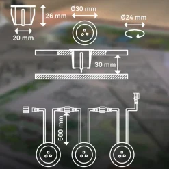 LED inbouwspot 3913032 IP67 12V 3x verlenging 3cm roestvrij staal