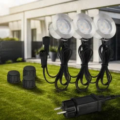 LED inbouwspot 3914032 IP67 12V 3xstarter set 4,5cm roestvrij staal