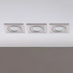 LED inbouwspot Andrej, hoekig, nikkel, set van 3