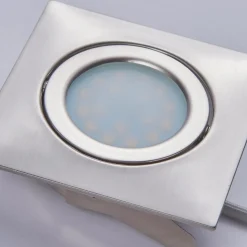 LED inbouwspot Andrej, hoekig, nikkel, set van 3