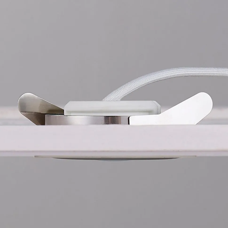 LED inbouwspot Andrej, hoekig, nikkel, set van 3