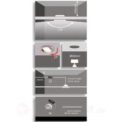 LED inbouwspot Andrej, rond, aluminium