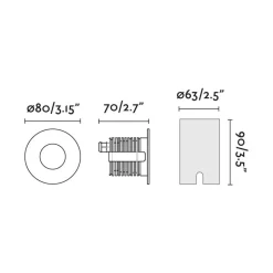 LED inbouwspot Grund, zwart, Ø 8 cm, aluminium/roestvrij staal