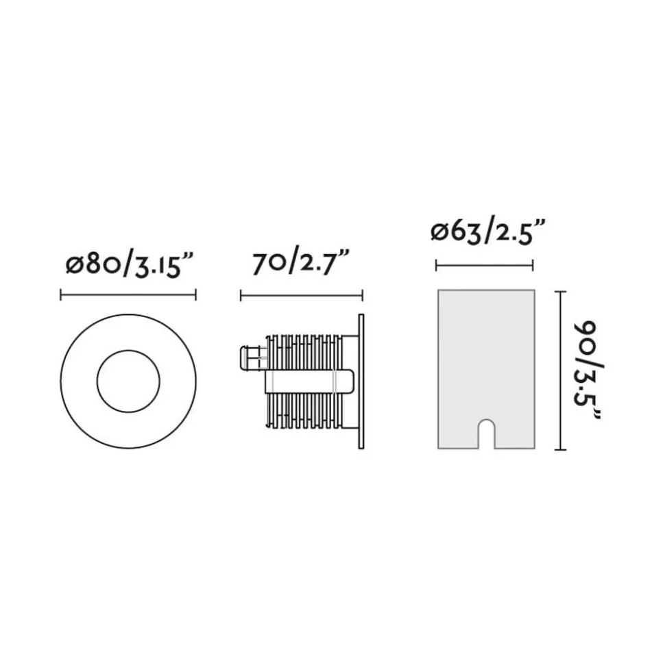 LED inbouwspot Grund, zwart, Ø 8 cm, aluminium/roestvrij staal