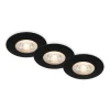 LED inbouwspot Kulana zwart set van 3 IP65