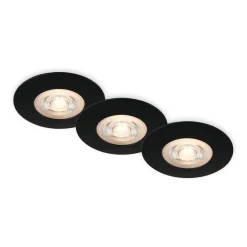 LED inbouwspot Kulana zwart set van 3 IP65