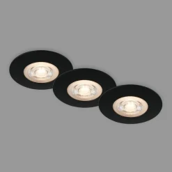 LED inbouwspot Kulana zwart set van 3 IP65