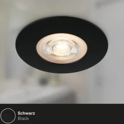 LED inbouwspot Kulana zwart set van 3 IP65