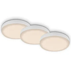 LED inbouwspot Plat, wit, set van 3, 3.000K