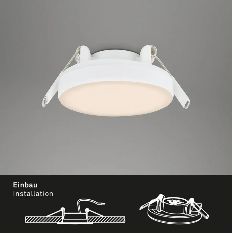LED inbouwspot Plat, wit, set van 3, 3.000K