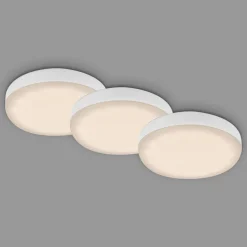 LED inbouwspot Plat, wit, set van 3, 3.000K