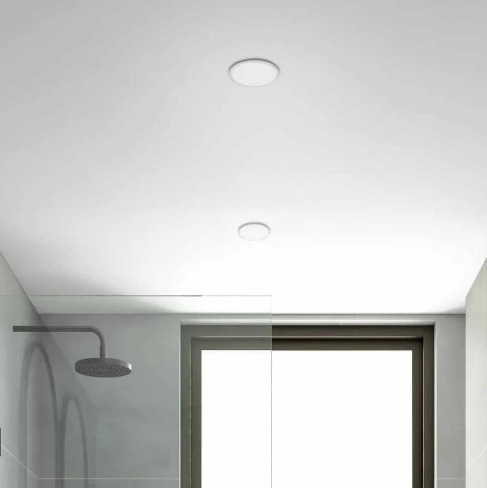 LED inbouwspot Plat, wit, set van 3, 3.000K