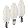 LED kaars E14 4W 2.700K 3 per set 470lm mat