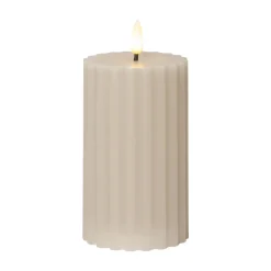 LED kaars Flame Stripe beige 15cm echte was op batterijen