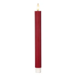 LED kaars Flame Stripe, rood, 25 cm, wax, batterij set van 2