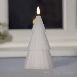 LED kaars Flamme Grany, wit, 18 cm, echte was, werkt op batterijen