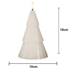 LED kaars Flamme Grany, wit, 18 cm, echte was, werkt op batterijen